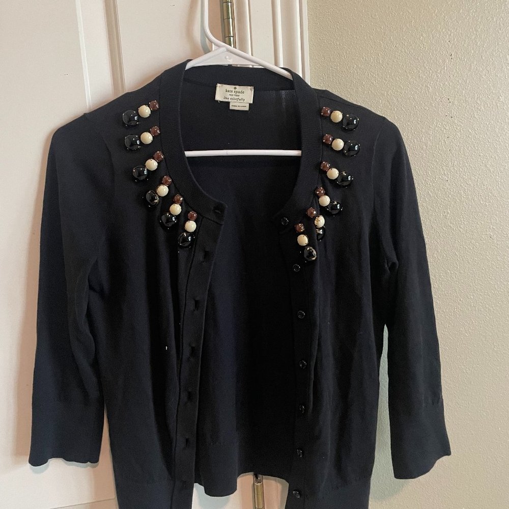 Kate Spade Black Beaded Sweater